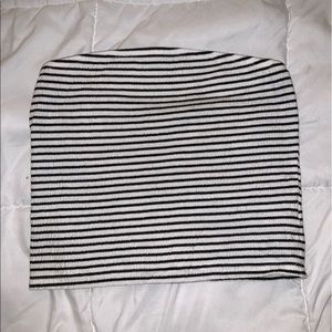 black & white striped tube top